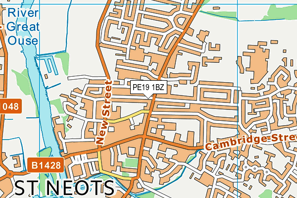 PE19 1BZ map - OS VectorMap District (Ordnance Survey)