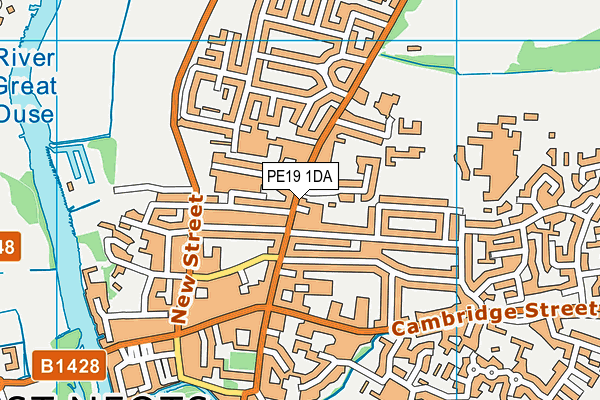 PE19 1DA map - OS VectorMap District (Ordnance Survey)
