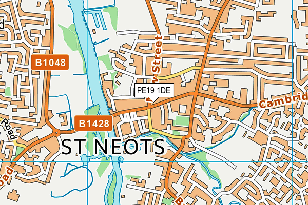 PE19 1DE map - OS VectorMap District (Ordnance Survey)