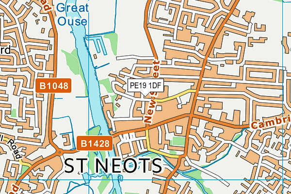 PE19 1DF map - OS VectorMap District (Ordnance Survey)