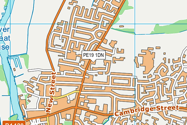 PE19 1DN map - OS VectorMap District (Ordnance Survey)