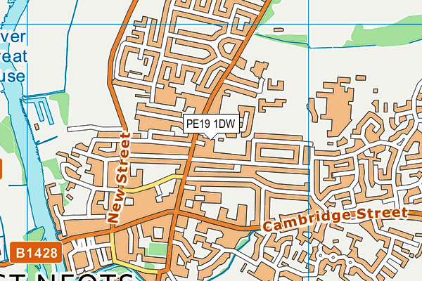 PE19 1DW map - OS VectorMap District (Ordnance Survey)