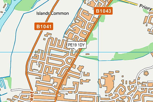 PE19 1DY map - OS VectorMap District (Ordnance Survey)