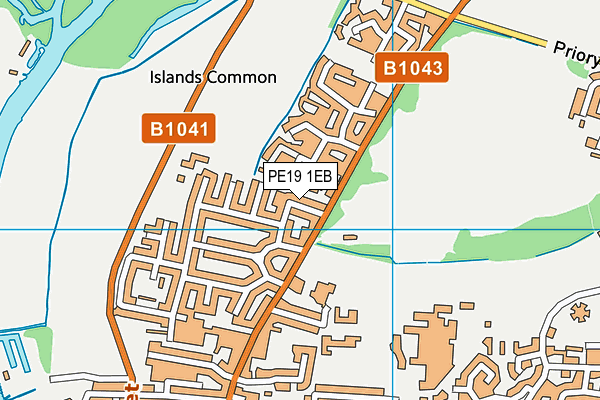 PE19 1EB map - OS VectorMap District (Ordnance Survey)