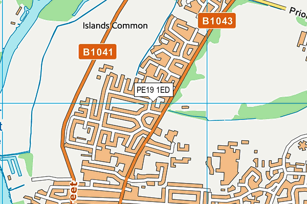 PE19 1ED map - OS VectorMap District (Ordnance Survey)