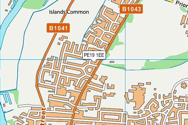 PE19 1EE map - OS VectorMap District (Ordnance Survey)