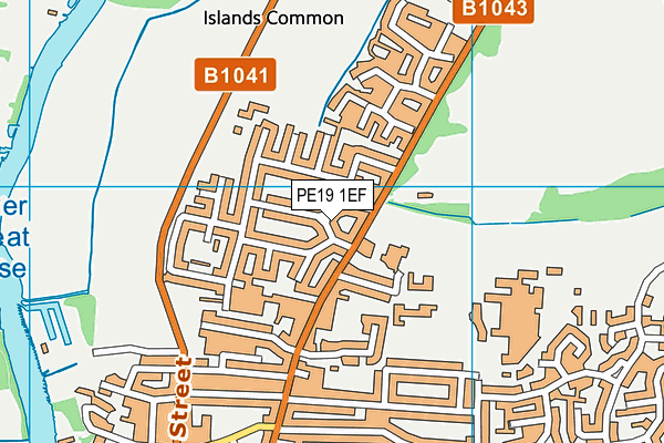 PE19 1EF map - OS VectorMap District (Ordnance Survey)