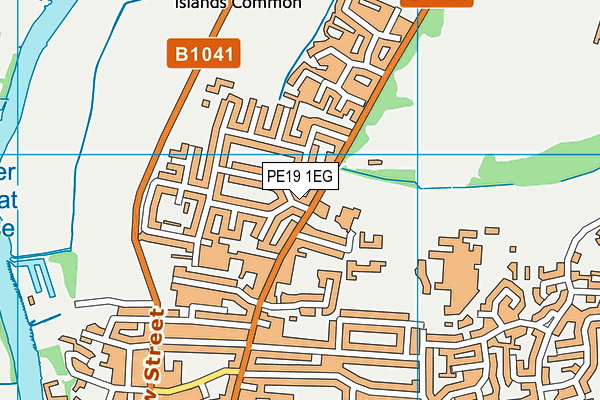 PE19 1EG map - OS VectorMap District (Ordnance Survey)