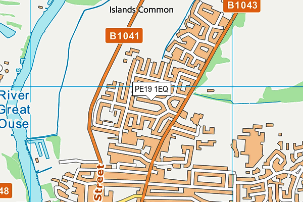 PE19 1EQ map - OS VectorMap District (Ordnance Survey)