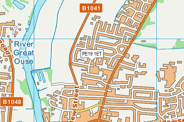 PE19 1ET map - OS VectorMap District (Ordnance Survey)