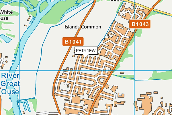 PE19 1EW map - OS VectorMap District (Ordnance Survey)