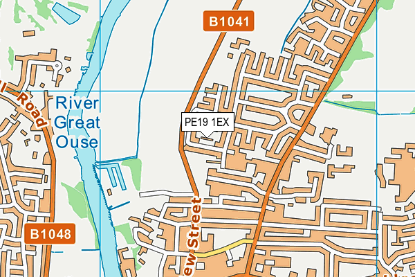 PE19 1EX map - OS VectorMap District (Ordnance Survey)