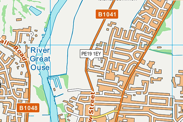 PE19 1EY map - OS VectorMap District (Ordnance Survey)