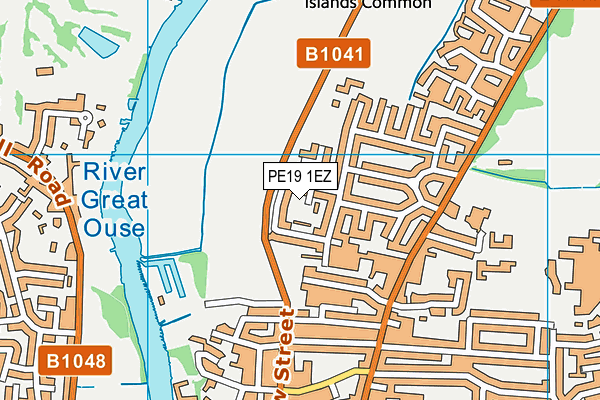 PE19 1EZ map - OS VectorMap District (Ordnance Survey)