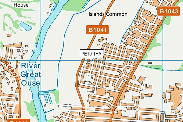 PE19 1HA map - OS VectorMap District (Ordnance Survey)
