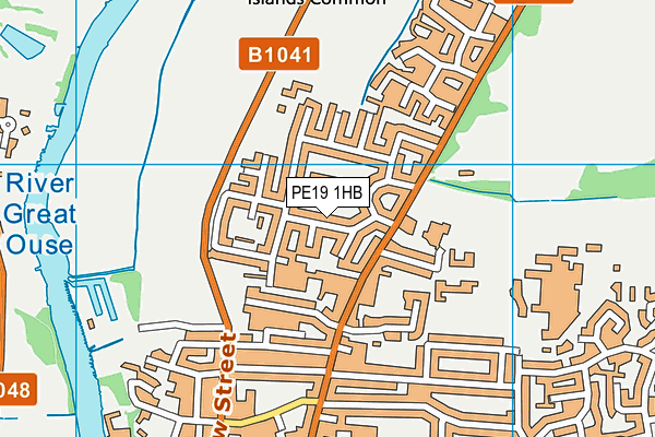 PE19 1HB map - OS VectorMap District (Ordnance Survey)