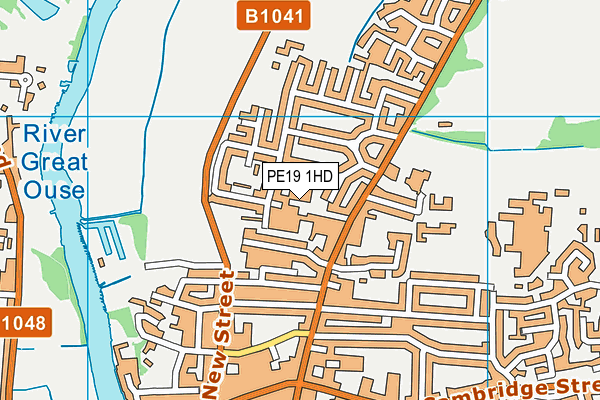 PE19 1HD map - OS VectorMap District (Ordnance Survey)