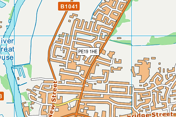 PE19 1HE map - OS VectorMap District (Ordnance Survey)