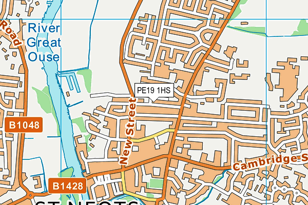 PE19 1HS map - OS VectorMap District (Ordnance Survey)