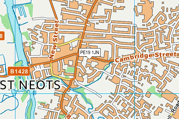 PE19 1JN map - OS VectorMap District (Ordnance Survey)
