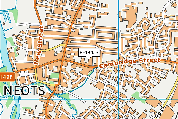 PE19 1JS map - OS VectorMap District (Ordnance Survey)