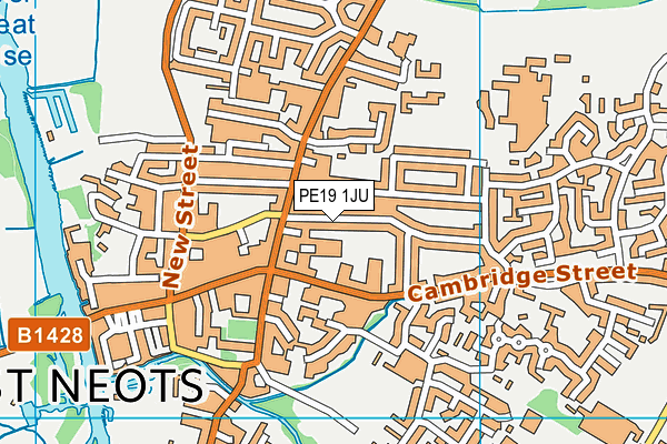 Map of EAST COURT MANAGEMENT ST. NEOTS 1994 LIMITED at district scale