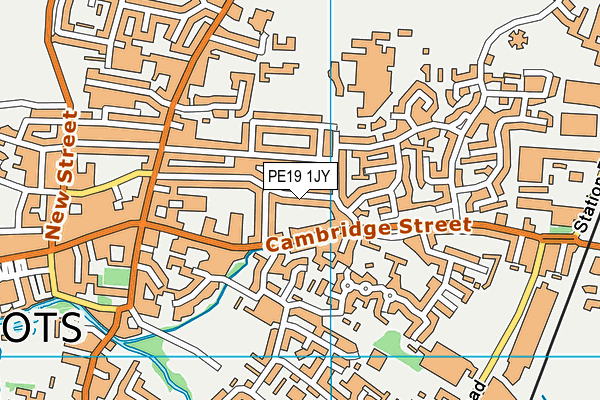 PE19 1JY map - OS VectorMap District (Ordnance Survey)