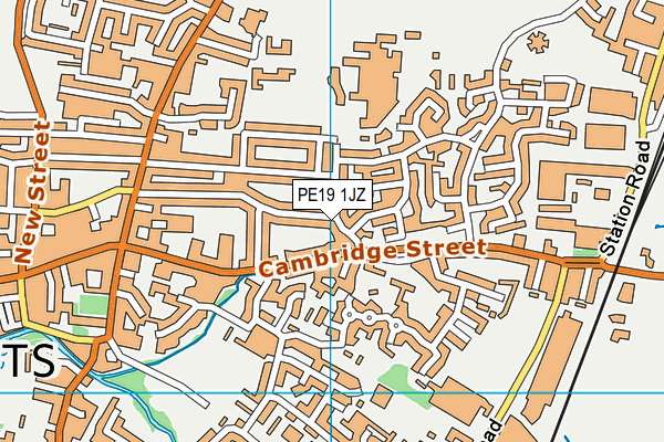 PE19 1JZ map - OS VectorMap District (Ordnance Survey)