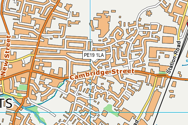 PE19 1LA map - OS VectorMap District (Ordnance Survey)
