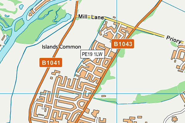 PE19 1LW map - OS VectorMap District (Ordnance Survey)
