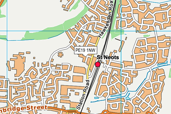 PE19 1NW map - OS VectorMap District (Ordnance Survey)