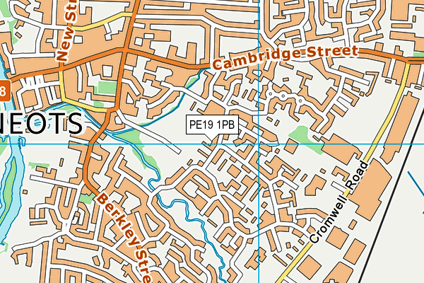 PE19 1PB map - OS VectorMap District (Ordnance Survey)