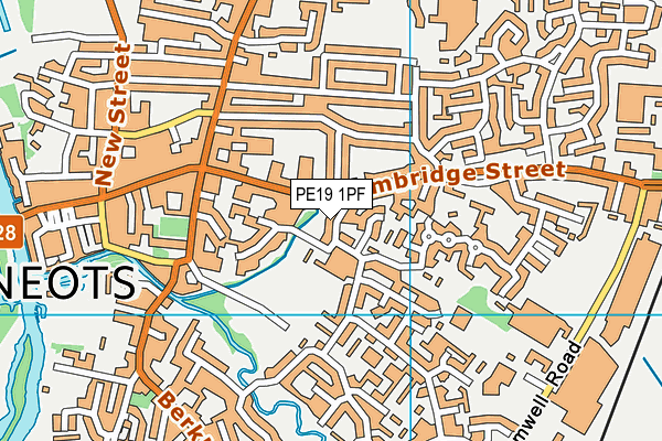 PE19 1PF map - OS VectorMap District (Ordnance Survey)