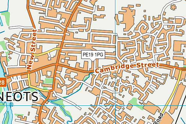 PE19 1PG map - OS VectorMap District (Ordnance Survey)