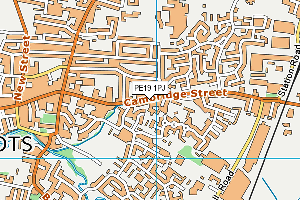 PE19 1PJ map - OS VectorMap District (Ordnance Survey)