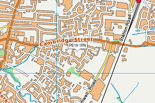 PE19 1PN map - OS VectorMap District (Ordnance Survey)