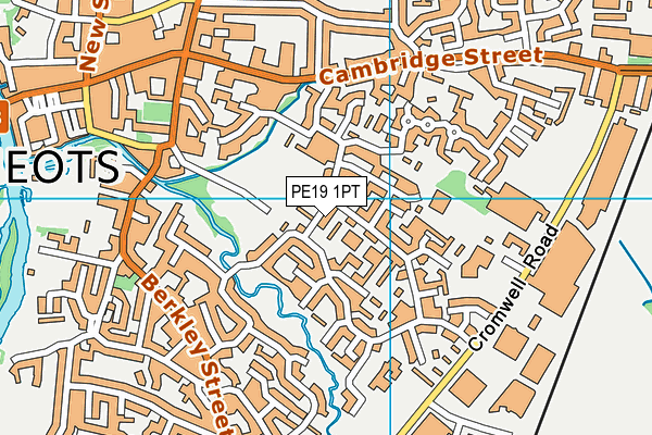PE19 1PT map - OS VectorMap District (Ordnance Survey)
