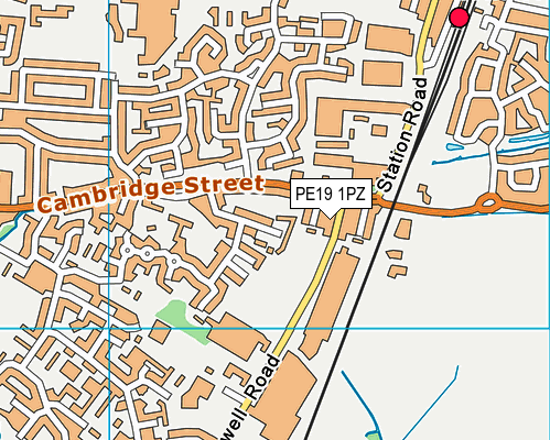 PE19 1PZ map - OS VectorMap District (Ordnance Survey)