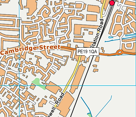 PE19 1QA map - OS VectorMap District (Ordnance Survey)