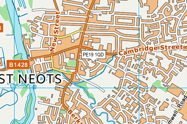 PE19 1QD map - OS VectorMap District (Ordnance Survey)