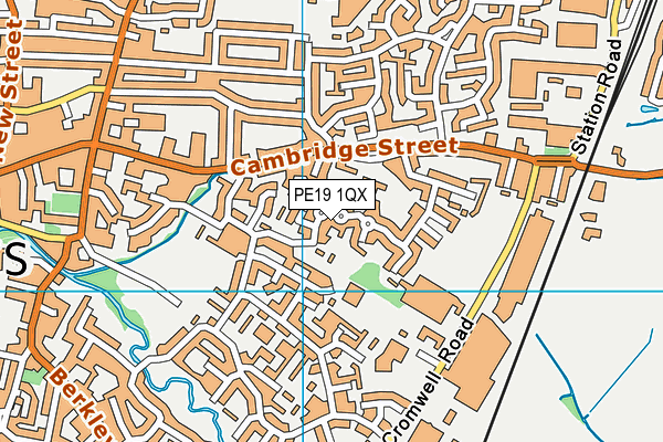 PE19 1QX map - OS VectorMap District (Ordnance Survey)