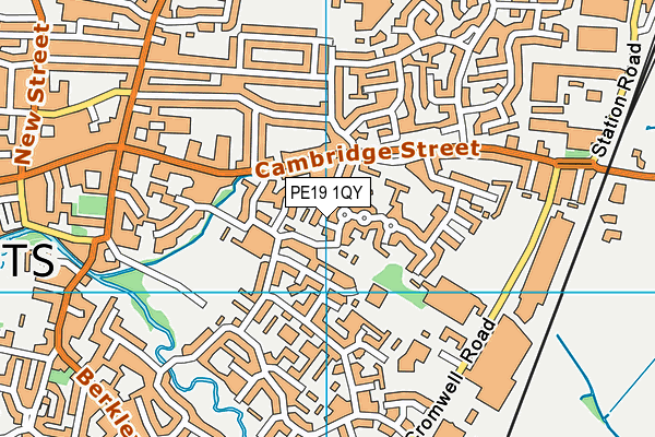 PE19 1QY map - OS VectorMap District (Ordnance Survey)