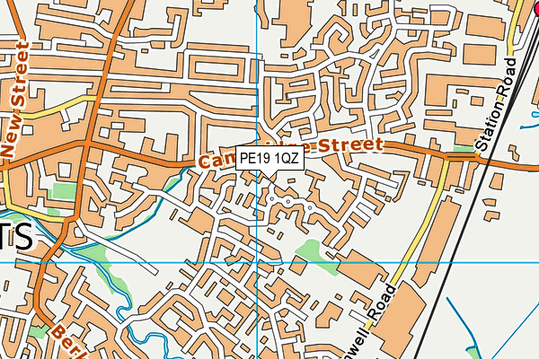 PE19 1QZ map - OS VectorMap District (Ordnance Survey)