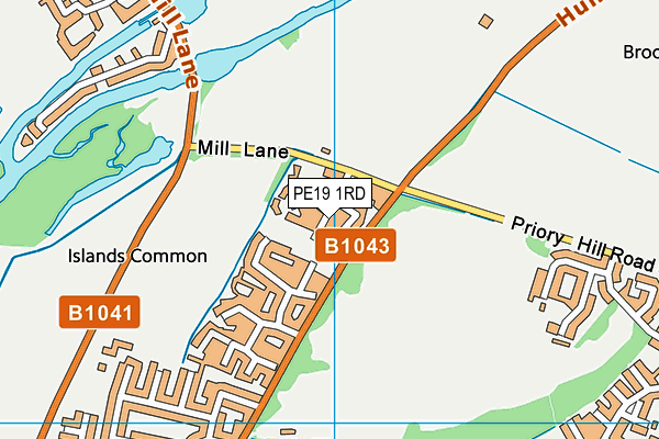 PE19 1RD map - OS VectorMap District (Ordnance Survey)