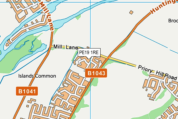 PE19 1RE map - OS VectorMap District (Ordnance Survey)