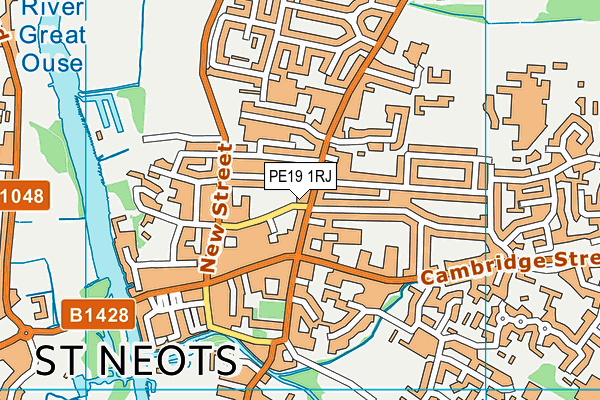 PE19 1RJ map - OS VectorMap District (Ordnance Survey)