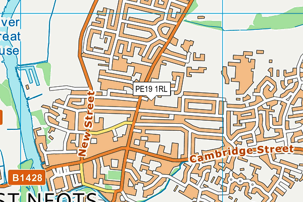 PE19 1RL map - OS VectorMap District (Ordnance Survey)