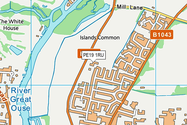 PE19 1RU map - OS VectorMap District (Ordnance Survey)