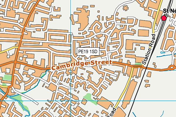 PE19 1SD map - OS VectorMap District (Ordnance Survey)