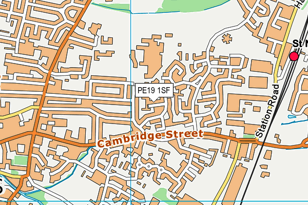 PE19 1SF map - OS VectorMap District (Ordnance Survey)